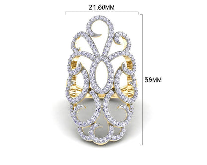 Unika Diamond Cocktail Ring in gold - Jewelslane