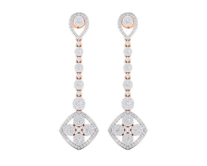 Valli diamond long earrings in gold - Jewelslane