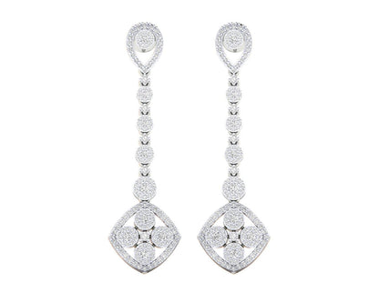 Valli diamond long earrings in gold - Jewelslane