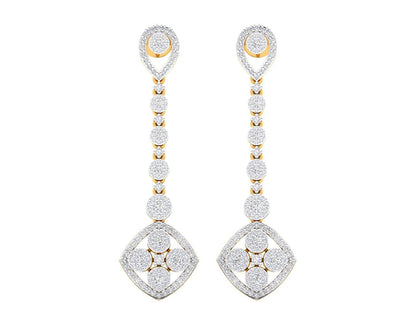 Valli diamond long earrings in gold - Jewelslane