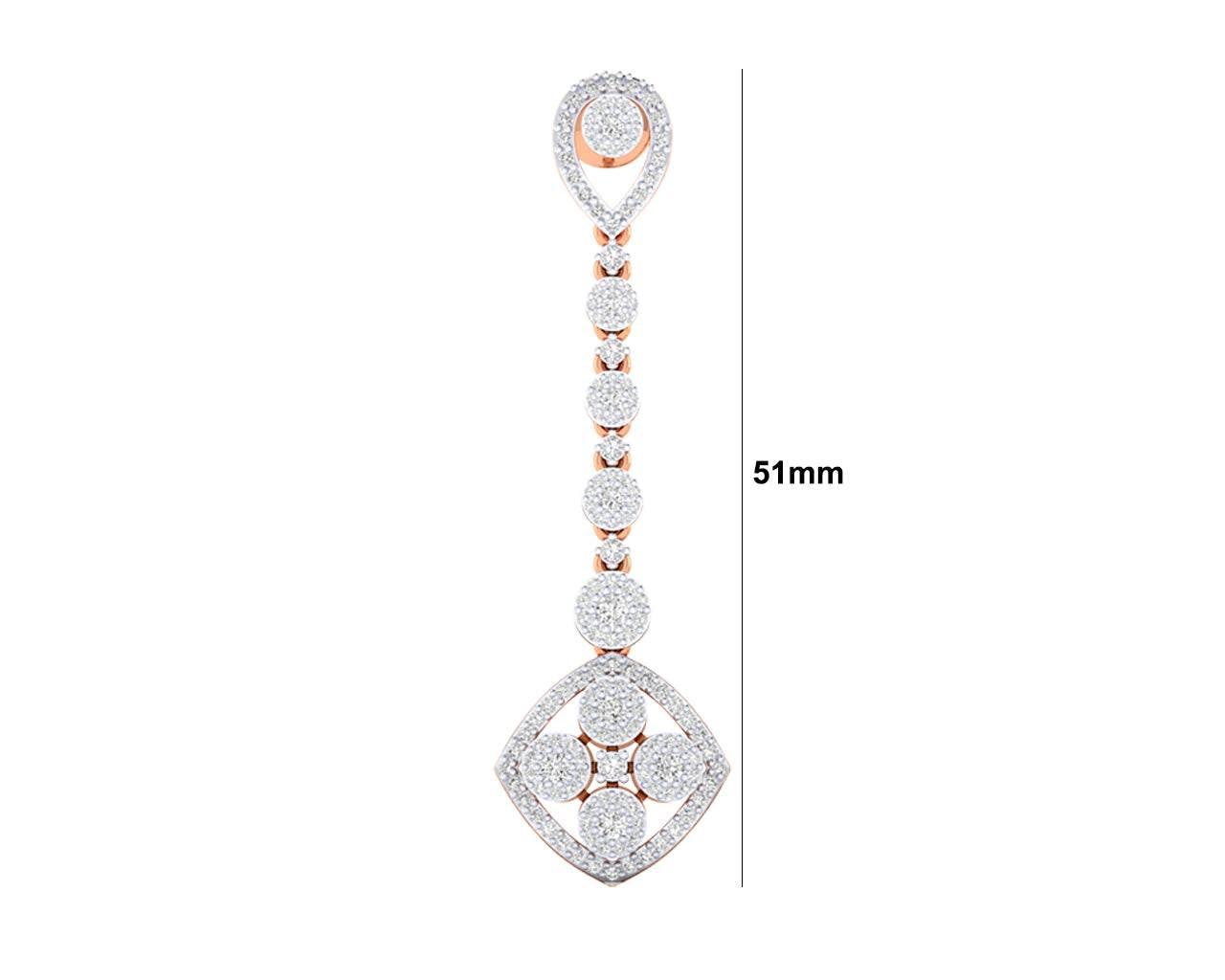 Valli diamond long earrings in gold - Jewelslane