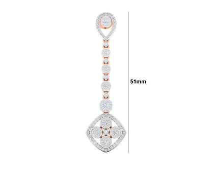 Valli diamond long earrings in gold - Jewelslane