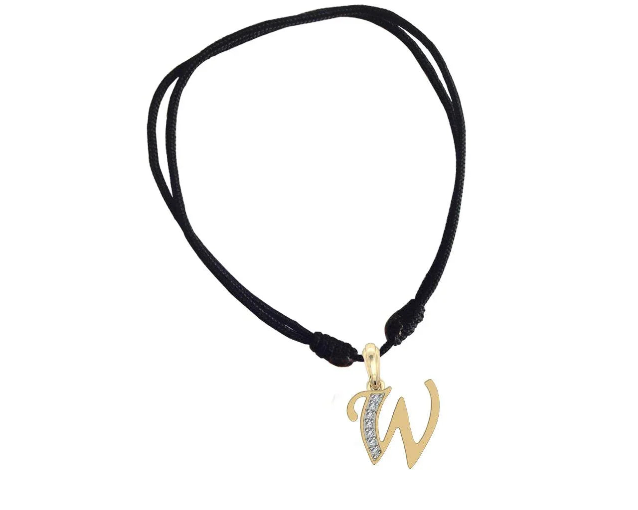 Gold Alphabet W charm - Jewelslane