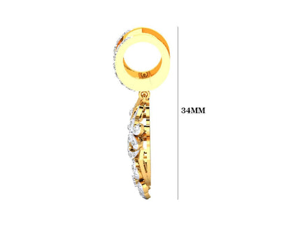 Wagma Diamond dangle drop earrings in gold - Jewelslane
