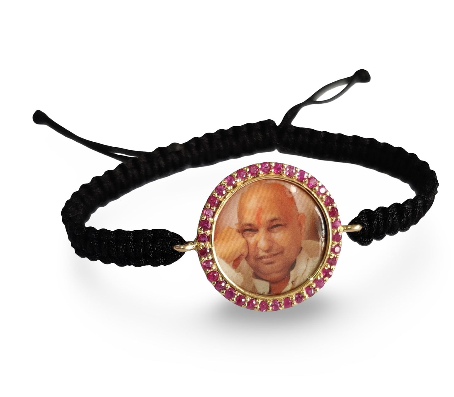 Guruji Swaroop Bracelet in gold with natural rubies