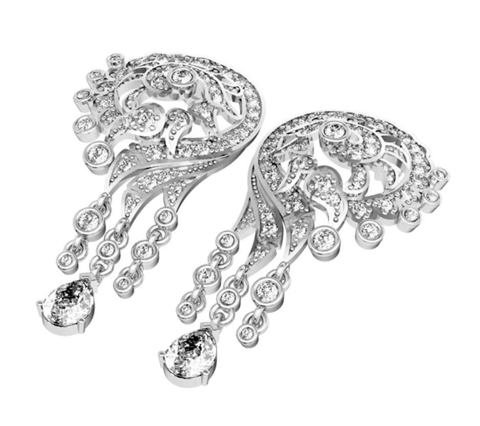 Striking designer diamond Earrings - Jewelslane
