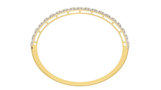 Wide Diamond Half Bangle - Jewelslane