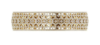 Wide Diamond Half Bangle - Jewelslane