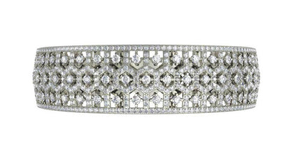 Wide Diamond Half Bangle - Jewelslane
