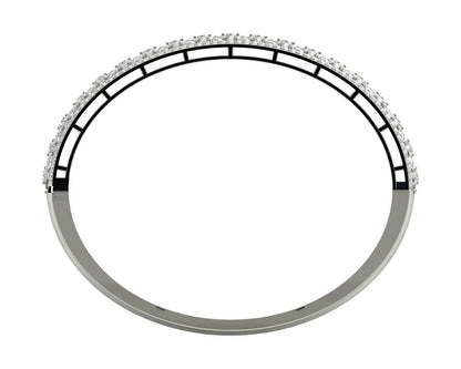 Wide Diamond Half Bangle - Jewelslane