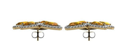 Yellow Sapphire & Diamond Earrings - Jewelslane
