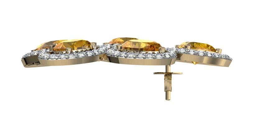 Yellow Sapphire & Diamond Earrings - Jewelslane