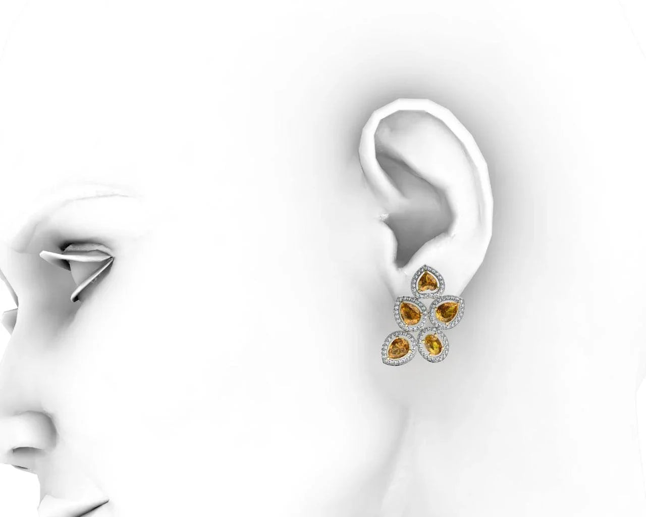 Yellow Sapphire & Diamond Earrings - Jewelslane
