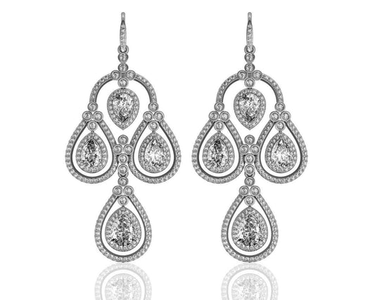 Aadya Diamond Look Earring in Silver - Jewelslane