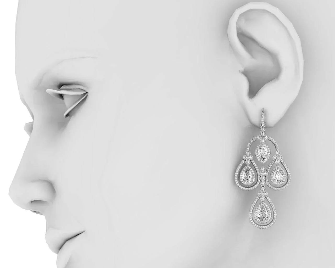 Aadya Diamond Look Earring in Silver - Jewelslane