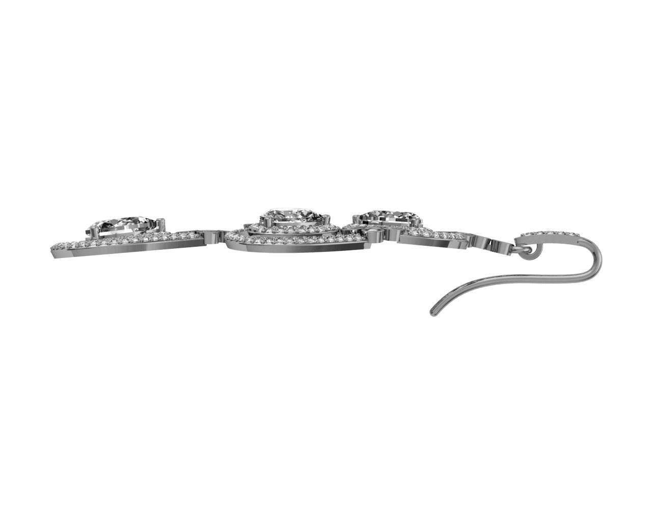 Aadya Diamond Look Earring in Silver - Jewelslane