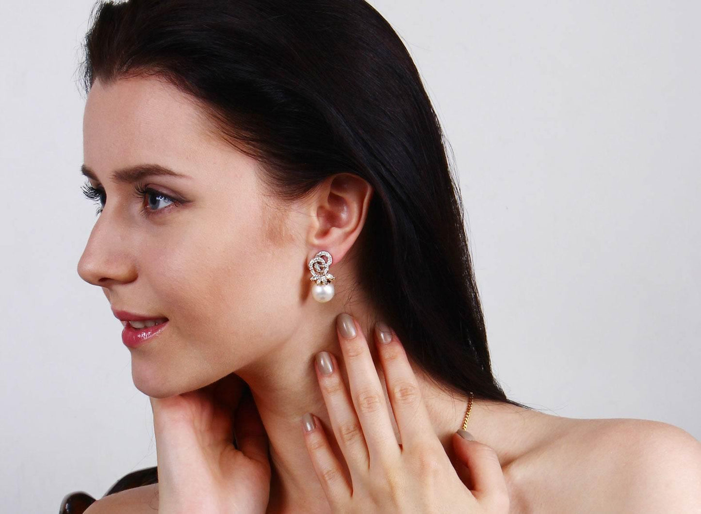 Aakansha Pearl Diamond Earring - Jewelslane