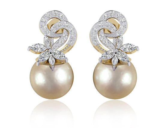 Aakansha Pearl Diamond Earring - Jewelslane