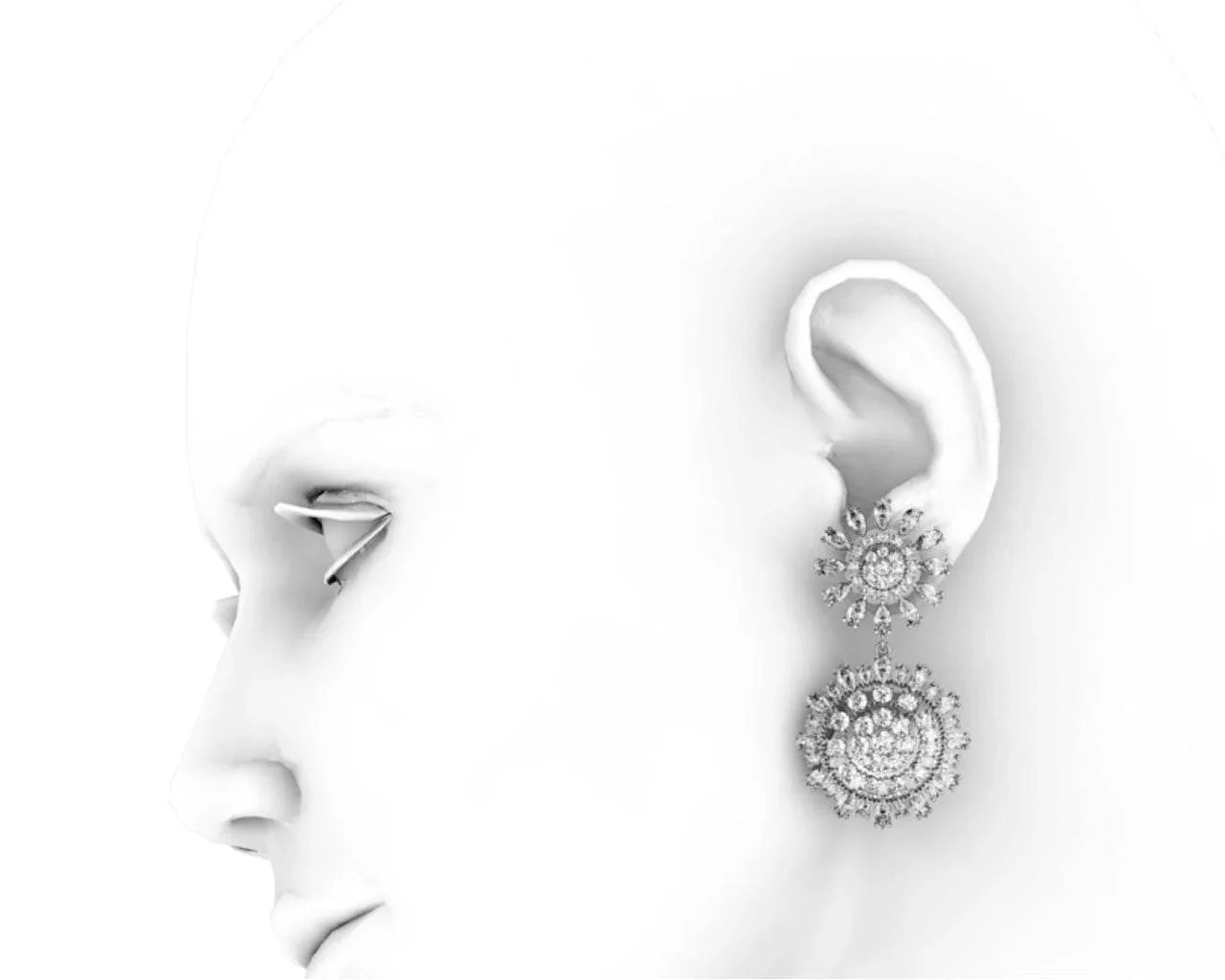 Aara Designer Diamond Look Danglers - Jewelslane