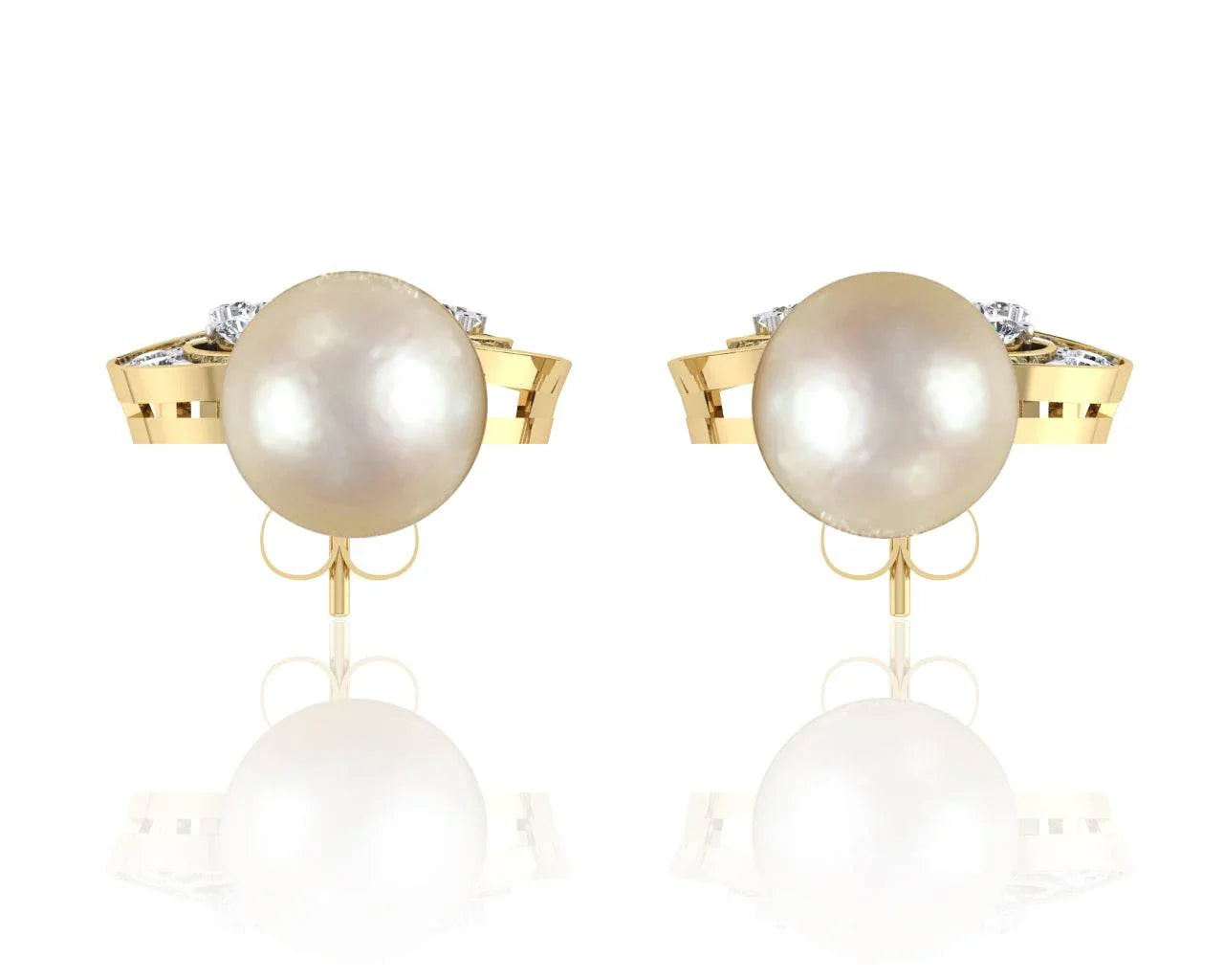 Aarna Pearl & Diamond Earrings - Jewelslane