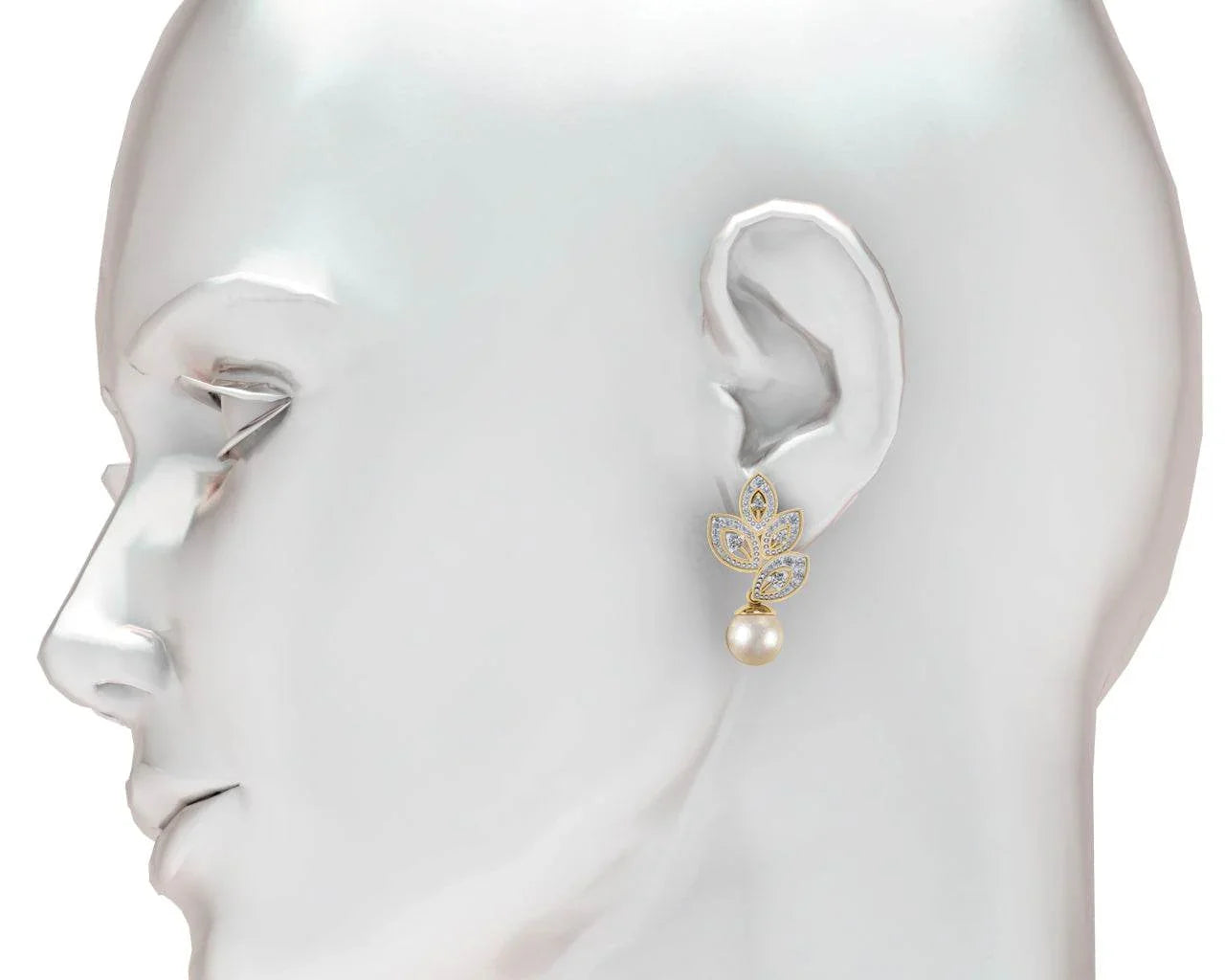 Aarna Pearl & Diamond Earrings - Jewelslane