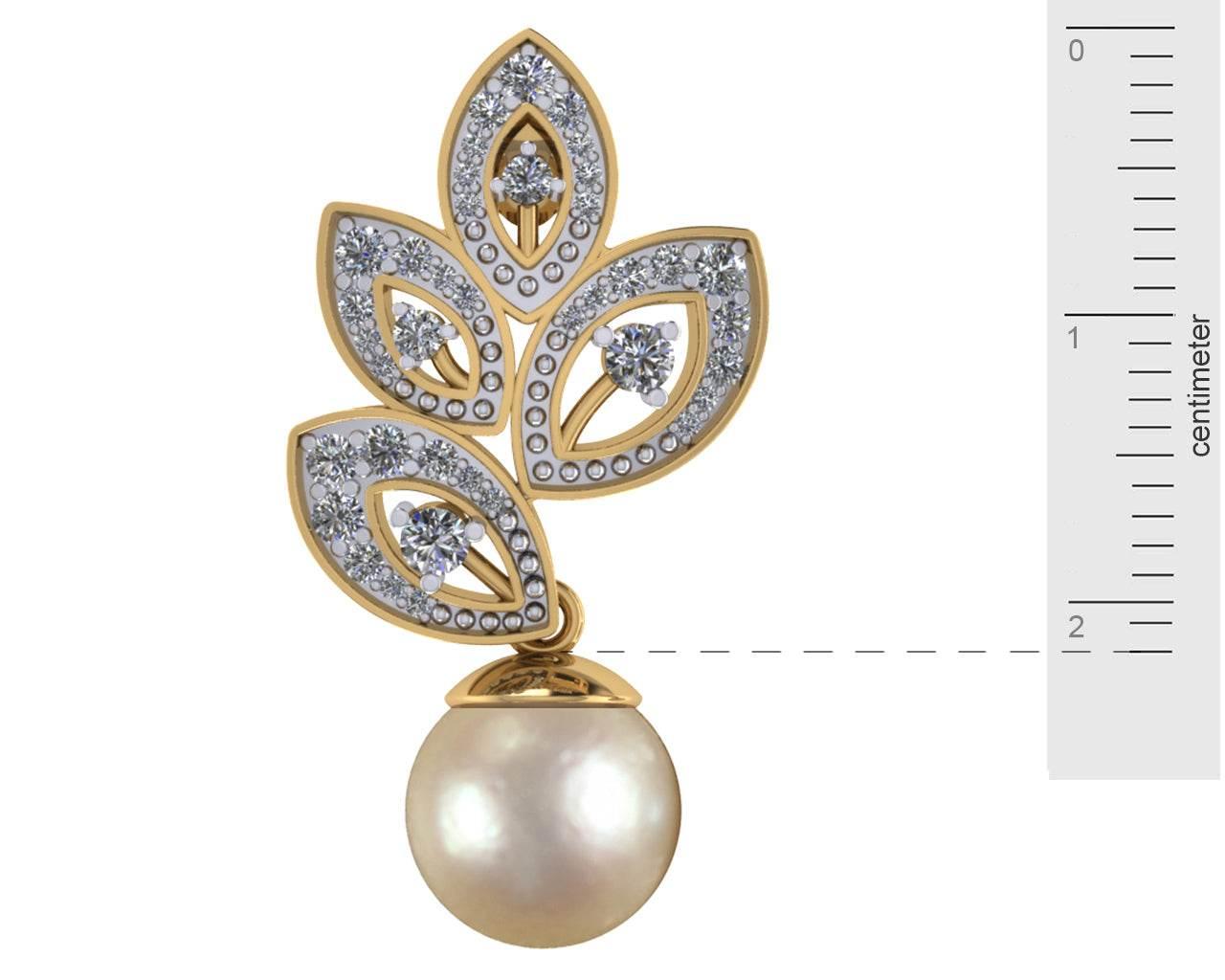Aarna Pearl & Diamond Earrings - Jewelslane