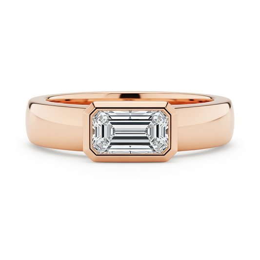 Aarya Emerald Cut Diamond Solitaire Ring - Jewelslane