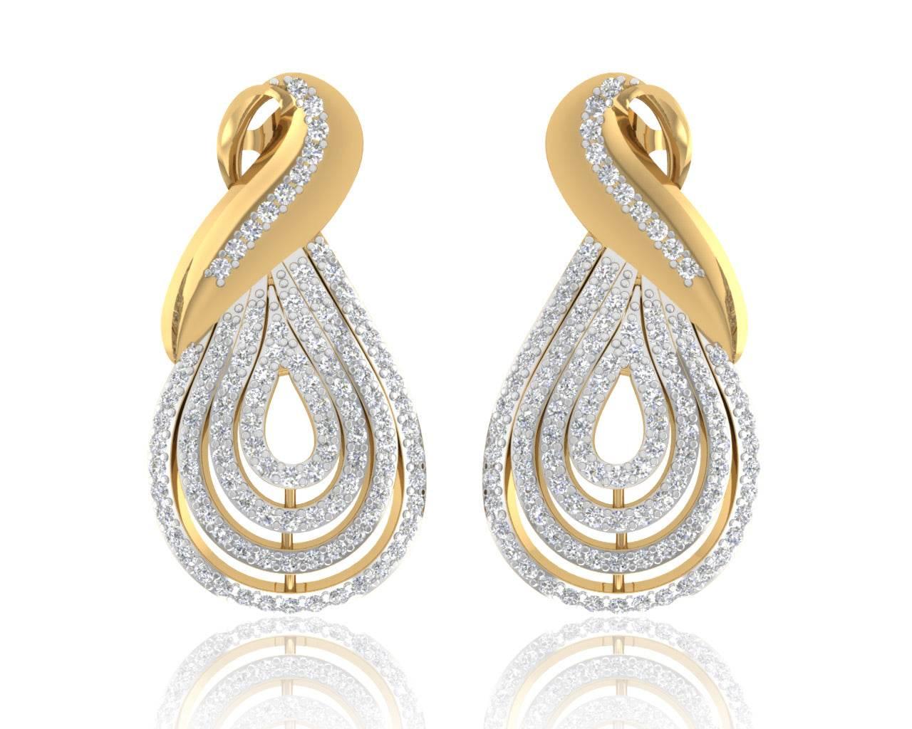 Aashika Gold & Diamond Earring - Jewelslane