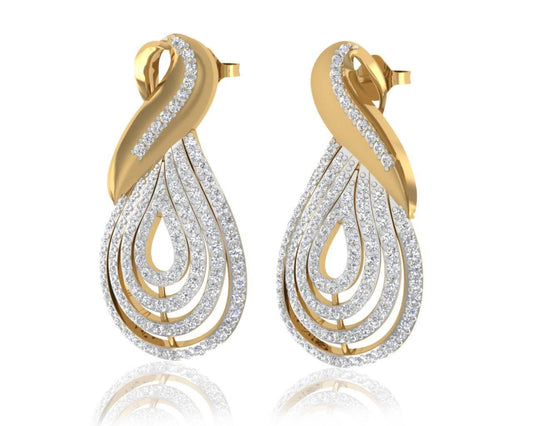 Aashika Gold & Diamond Earring - Jewelslane