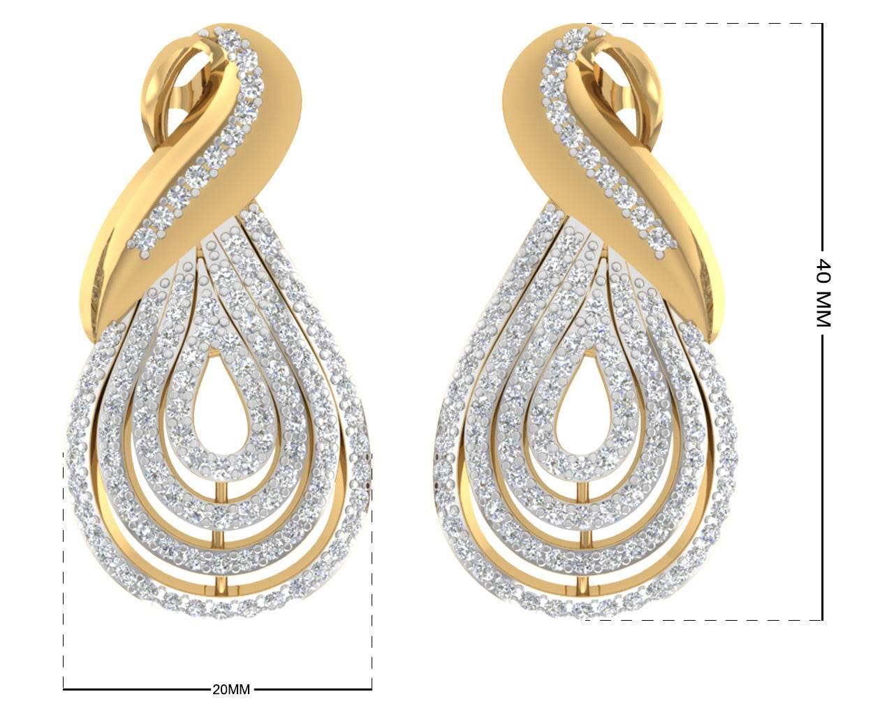 Aashika Gold & Diamond Earring - Jewelslane