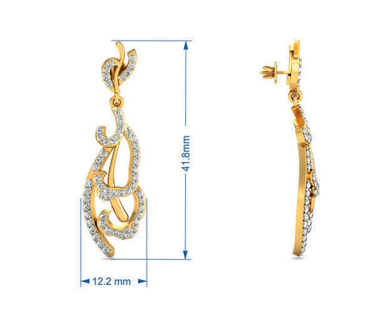Abstract Designer Diamond Earrings - Jewelslane
