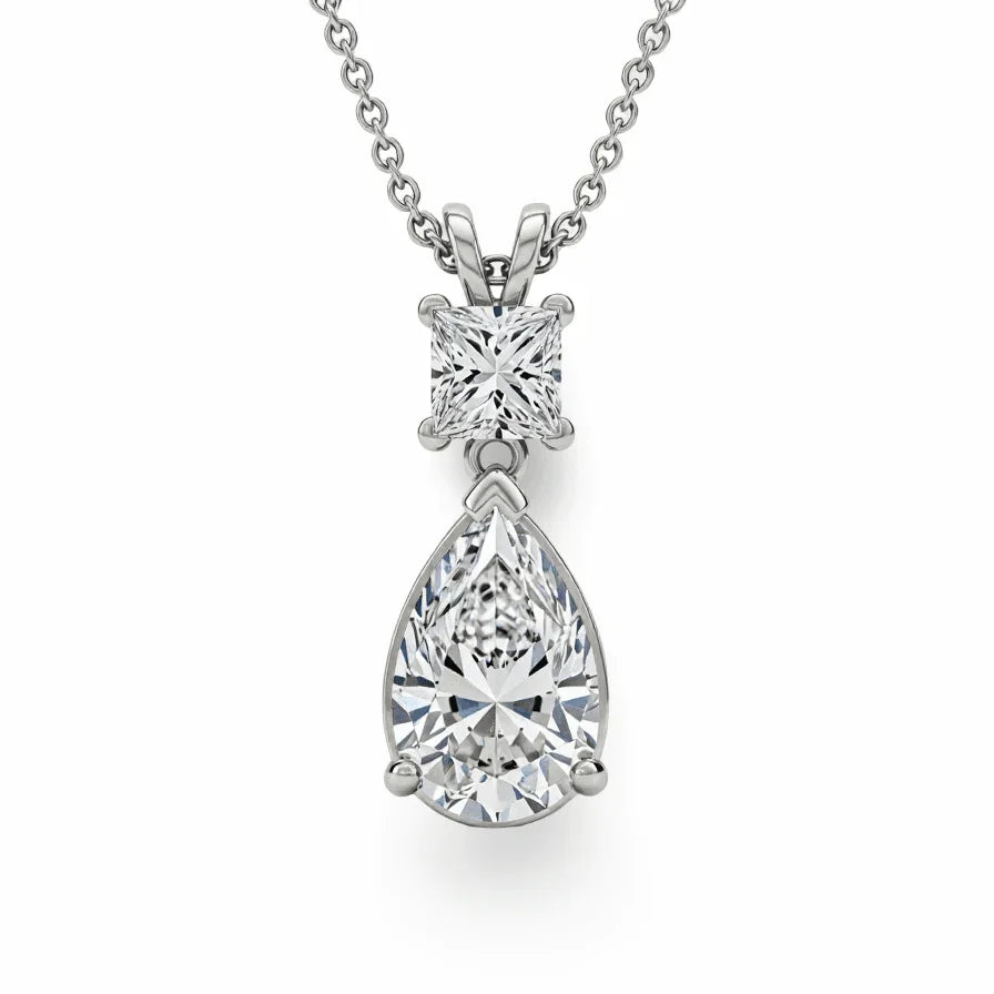 Adel Lab Grown Solitaire Diamond pendant necklace in gold - Jewelslane