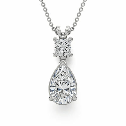 Adel Lab Grown Solitaire Diamond pendant necklace in gold - Jewelslane