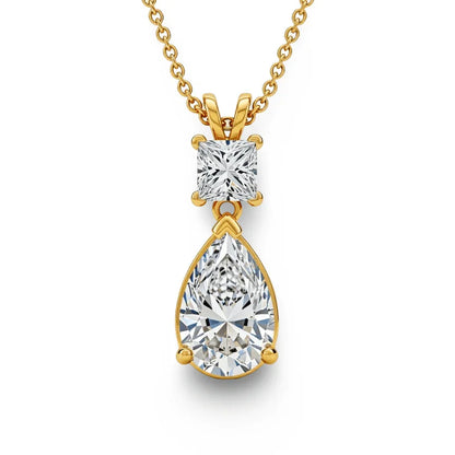 Adel Lab Grown Solitaire Diamond pendant necklace in gold - Jewelslane