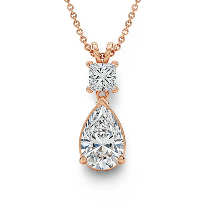Adel Lab Grown Solitaire Diamond pendant necklace in gold - Jewelslane