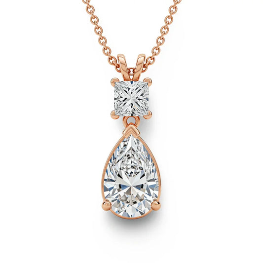 Adel Lab Grown Solitaire Diamond pendant necklace in gold - Jewelslane