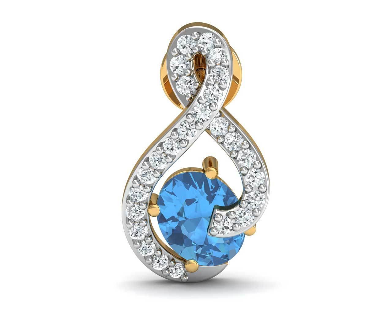Adina Blue Topaz & Diamond Earrings - Jewelslane