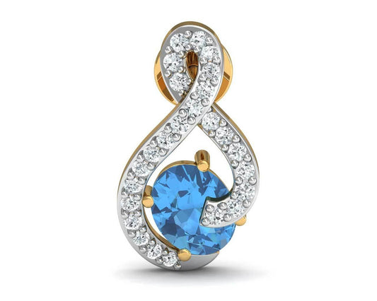 Adina Blue Topaz & Diamond Earrings - Jewelslane