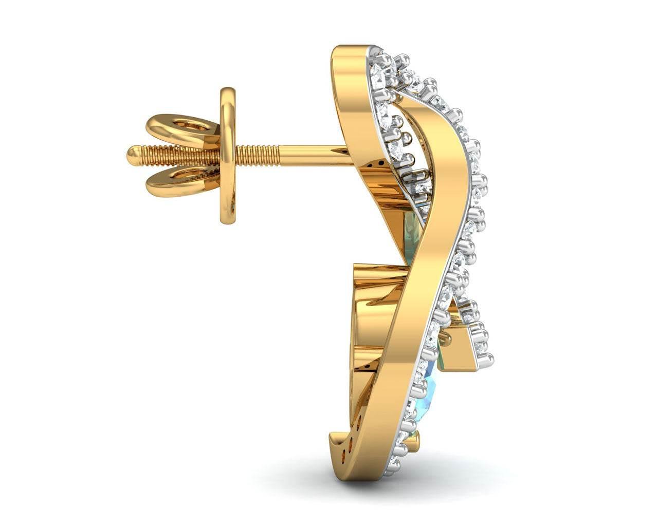 Adina Blue Topaz & Diamond Earrings - Jewelslane