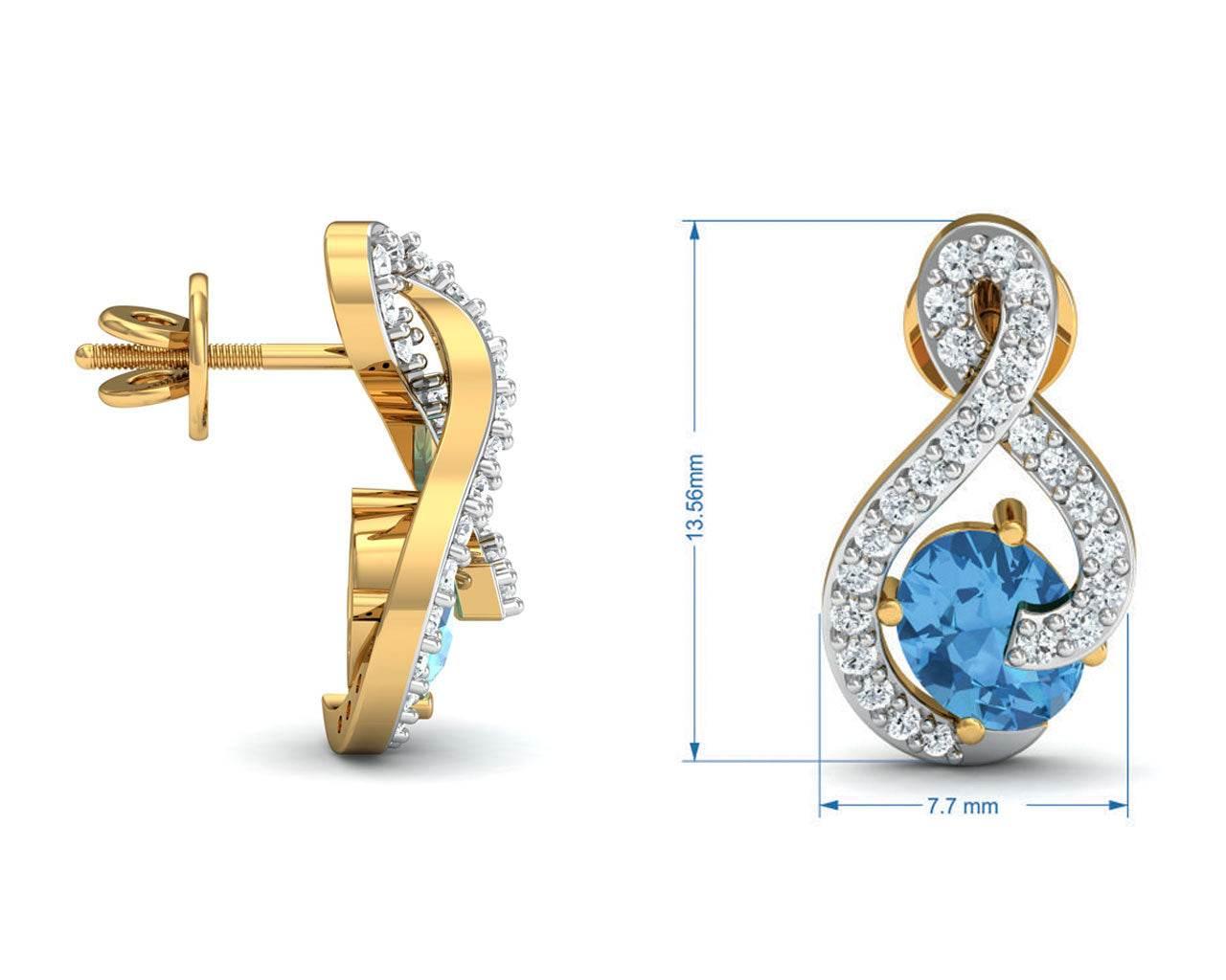 Adina Blue Topaz & Diamond Earrings - Jewelslane