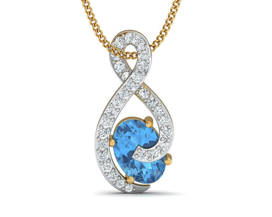 Adina Blue Topaz & Diamond Pendant Primary Image