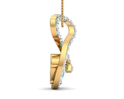 Adina Blue Topaz & Diamond Pendant - Jewelslane