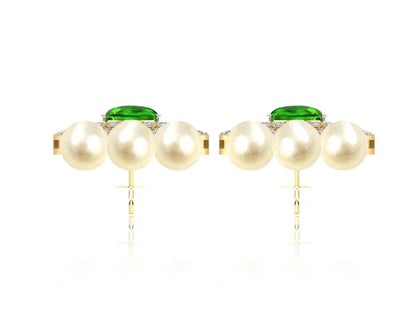 Adrika Emerald Diamond Earrings - Jewelslane