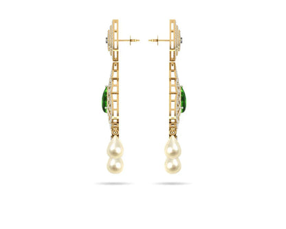 Adrika Emerald Diamond Earrings - Jewelslane