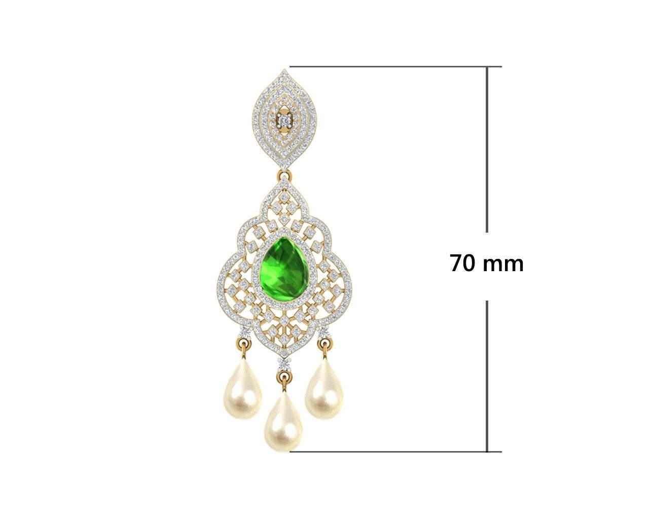 Adrika Emerald Diamond Earrings - Jewelslane
