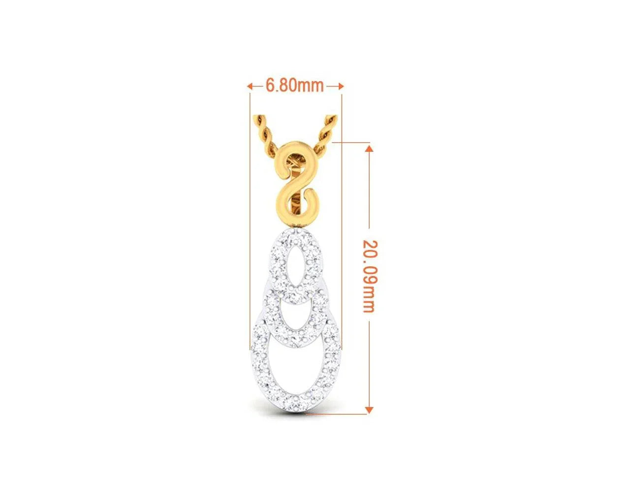 Afina Diamond Pendant in Gold - Jewelslane