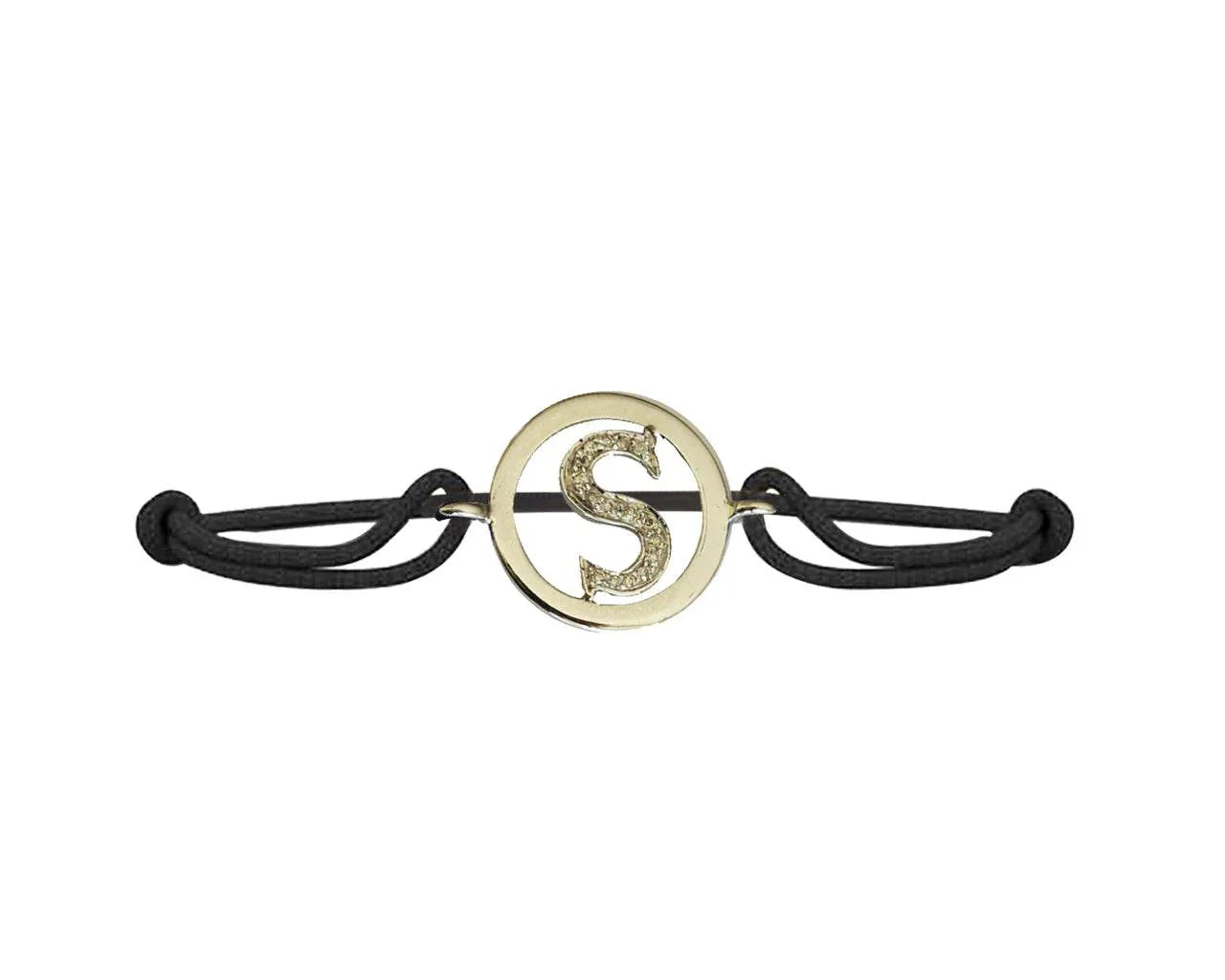 Alphabet S Bracelet in Silver with diamond - Jewelslane