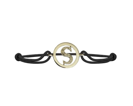 Alphabet S Bracelet in Silver with diamond - Jewelslane