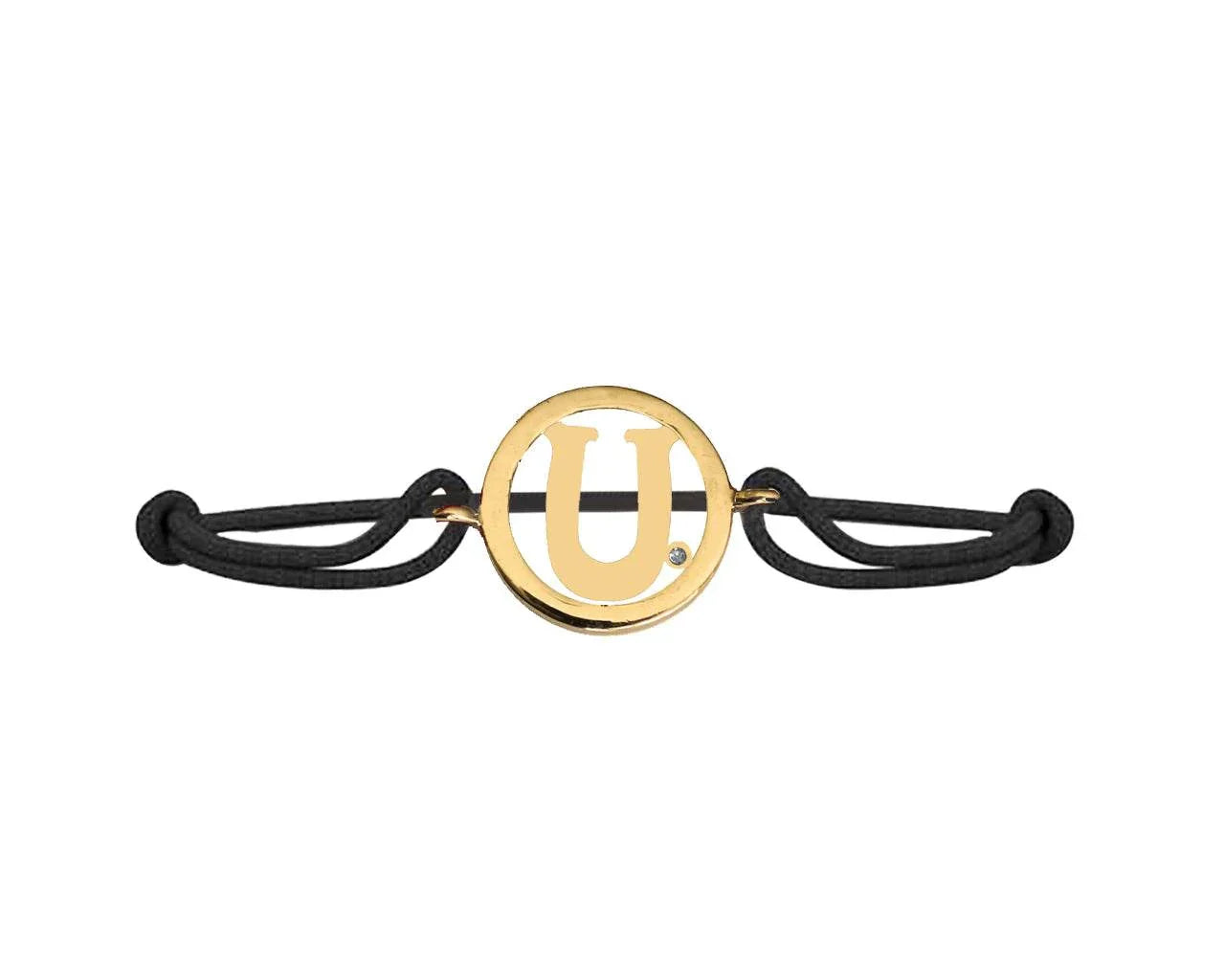 Alphabet U Gold Bracelet - Jewelslane