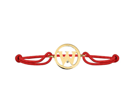 Alphabet W Gold Bracelet - Jewelslane